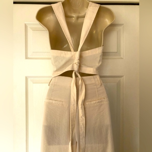 Pants & Jumpsuits Beautiful Classy Cream Linen Pants Waistcoat